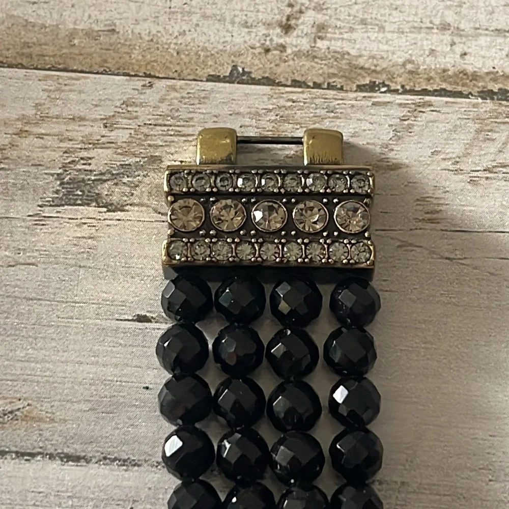 Sparkling Heidi Daus Black Beaded Crystal Watch.